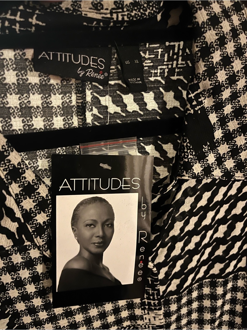 NWT Attitudes by Renee Geometric Mixed Print Button-Front Duster Maxi Dress XL - Picture 3 of 3